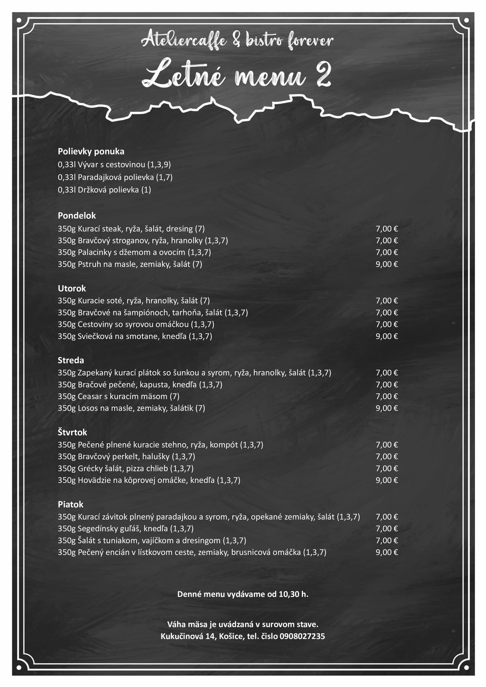 Letné menu